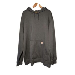 3XLT New w/o Tag Carhartt Hoodie Loose Fit Gray Line Green Logo Sleeve K288